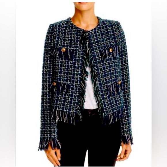 J.O.A. Jackets & Blazers - JOA Fringed Tweed Jacket Size Medium XS